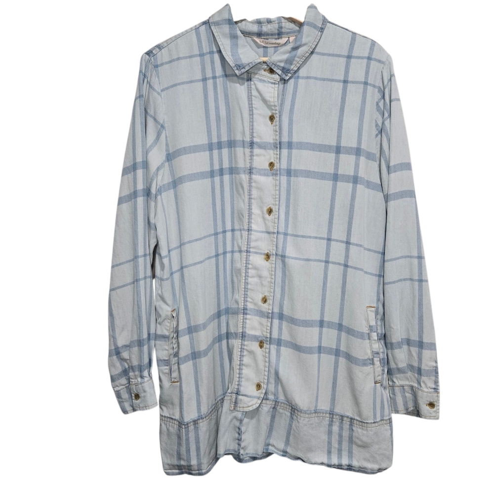 Soft Surroundings Tencel Lyocell Button Up Shirt Top